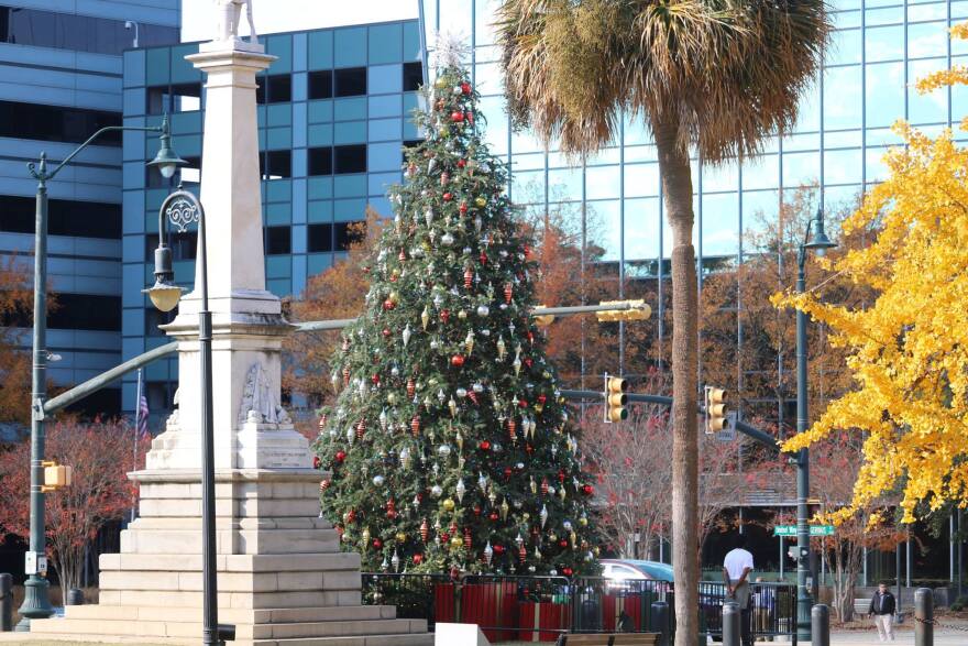 Photo of Christmas decorations in Columbia, South Carolina.