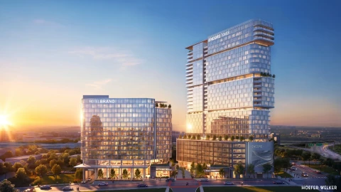 A high-rise with 386 apartments and a hotel with 282 rooms could be coming to downtown Kansas City.