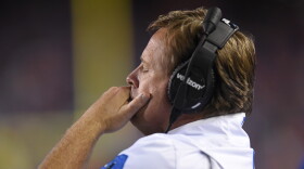 Florida coach Jim McElwain shows frustration as his team finds themselves down 20-2 in the fourth quarter. (Greenberry Taylor/ WUFT News)