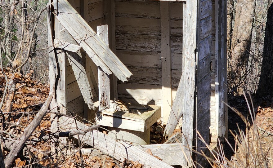 Old outhouse on Hibriten Mountain in North Carolina.