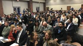 About 300 people attended the hearing, and about 100 had to be turned away outside.