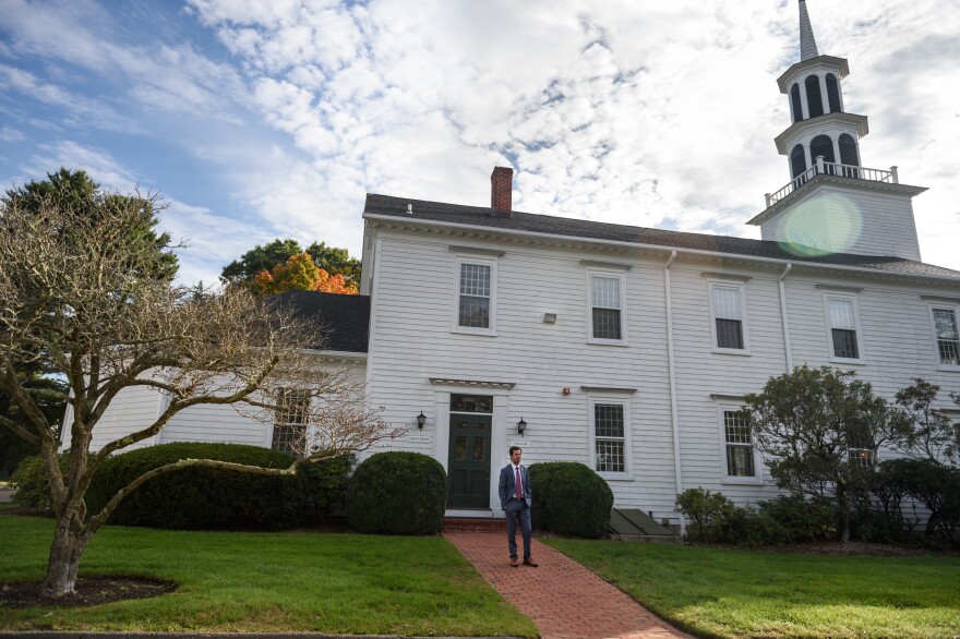 Burke, shown in front of Norfield Congregational Church, was a key voice in a campaign to get state benefits for vets with other than honorable discharges.