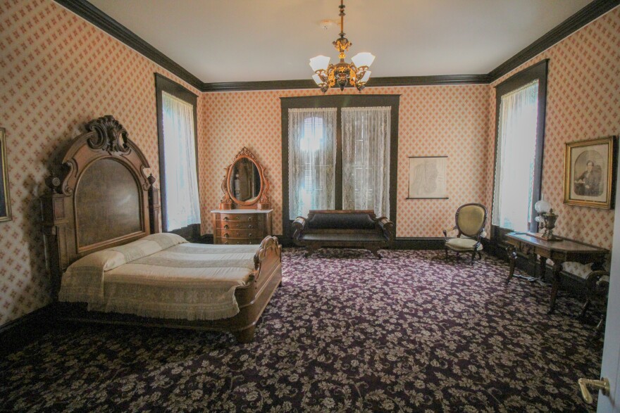 A bedroom in the Governor's Mansion. The designers decided to restore the building to how it might have looked in the late 1800s.