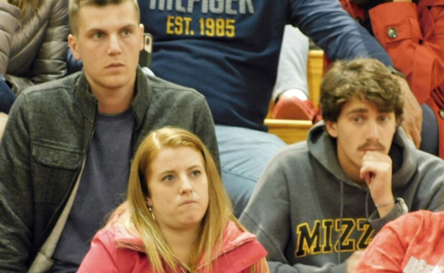 Students listen as Ryan Leaf tells his story