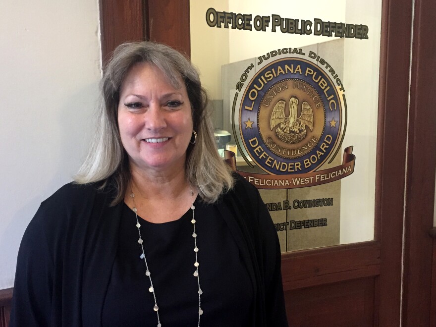 Rhonda Covington is the only full-time employee at the public defender's office for East and West Feliciana parishes in Louisiana.