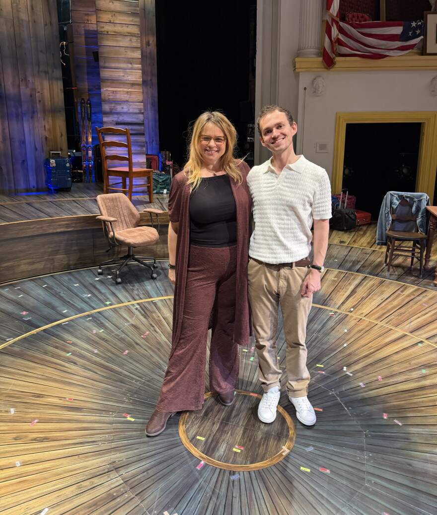 Mason Moss got to meet "Come From Away" co-writer Irene Sankoff after their Sunday matinee, Oct. 4, 2026.