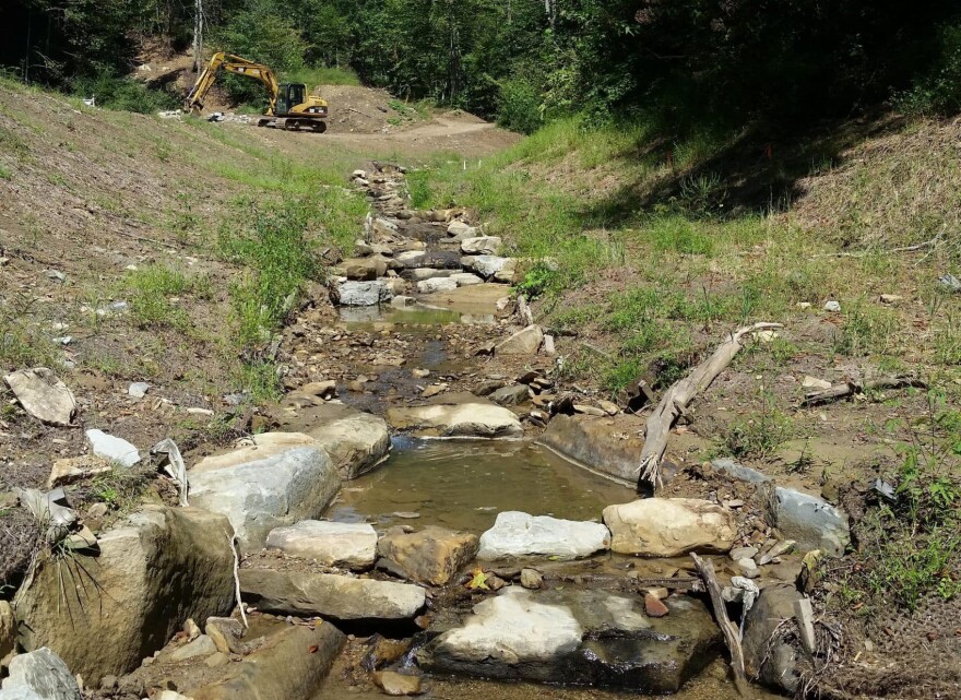 Stream restoration in progress in West Virginia.
 (Courtesy Canaan Valley Institute)