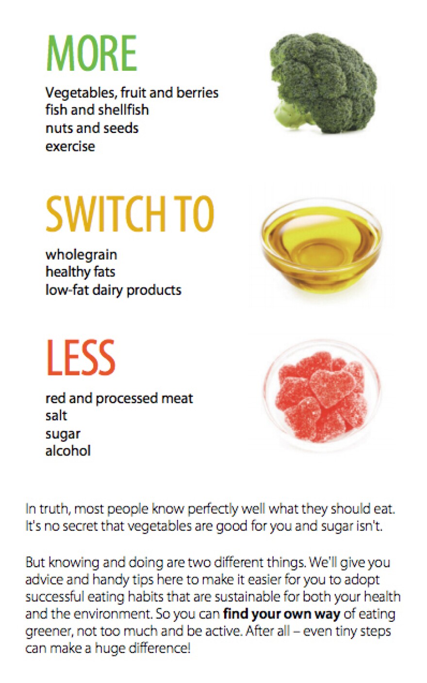 <strong>No obfuscating here:</strong> Sweden's one-minute advice on healthy eating offers a clear and concise visual summary of the nation's dietary guidelines.