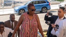 Wanda Geter-Pataky entering Bridgeport Superior Court before her hearing in Bridgeport on Monday, June 24, 2024.