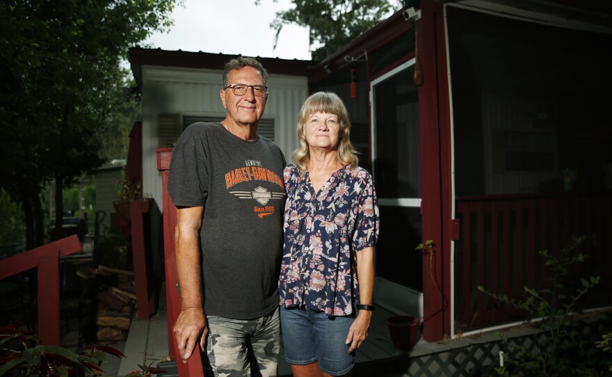 Todd and Mary Cruikshank, originally from Wisconsin, listed their home in Country Villa Estates in Riverview, Florida for sale but decided not to move after receiving offers that were too low. The couple says rising lot rents are impacting their quality of life.