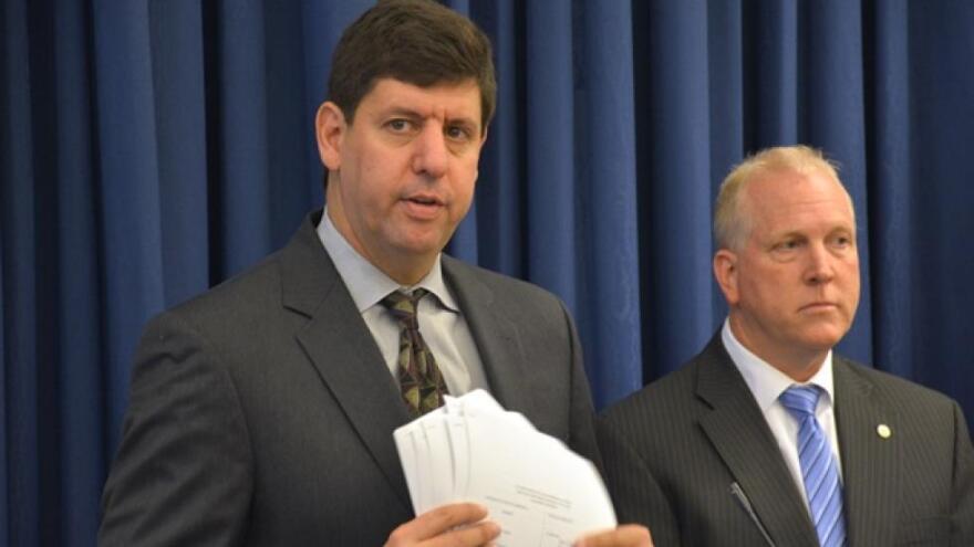 Democratic Attorney General candidate Steve Dettelbach (left) in 2015 [Nick Castele/ideastream]