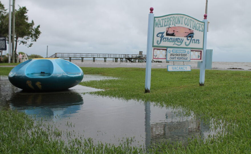 Tropical storm Hermine causes flooding at the Faraway Inn in Cedar Key. The flooding extends from the water's edge, across G Street to three rooms at the inn.