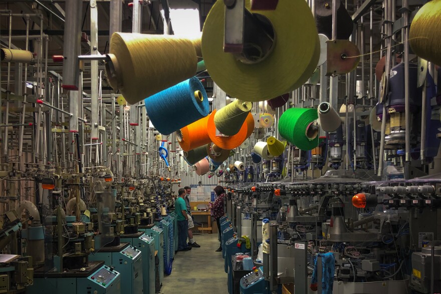 Knitting room at Emi-G Knitting in Fort Payne, Alabama