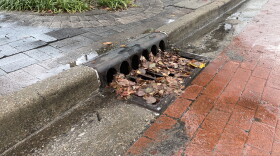 A storm drain in Downtown Evansville