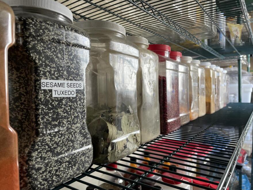 Spices on spice rack in Crystal Kass's kitchen