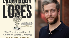 a book cover next to a portrait of a man