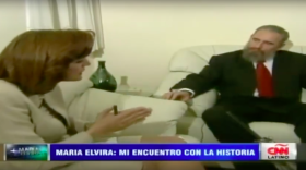 Then TV journalist Maria Elvira Salazar interviewing the late Cuban leader Fidel Castro in 1995