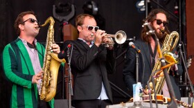 Iron & Wine on stage during the Austin City Limits Music Festival 2011.