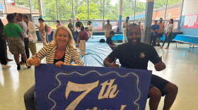 Teachers at Kiley Prep middle school in Springfield, Massachusetts, welcome students back to the new school year. 
