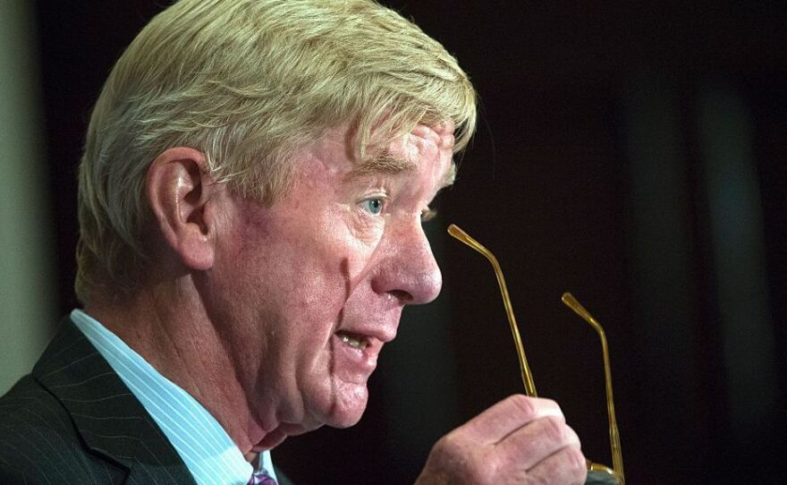 Libertarian Party vice presidential candidate William Weld speaks at the National Press Club on July 7, 2016, in Washington, DC.