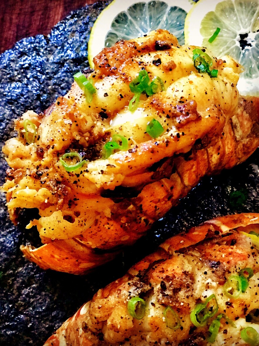 A lemon pepper lobster tail by Andrea Drummer, winner of Netflix's first episode of <em>Cooking on High</em>.