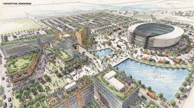 A conceptual rendering of a proposed stadium for the Chicago Bears in Gary.