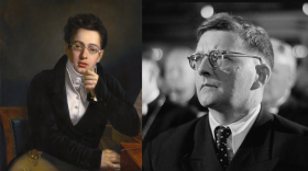 Schubert: Franz Schubert at about 17 years old, Painting by Josef Abel (1764–1818), Wikimedia Commons Shostakovish: A 1950 photograph of Dmitri Shostakovich (1906-1975). Photograph taken by Roger Rössing and Renate Rössing. (Deutsche Fotothek‎) https://www.worldhistory.org/image/18510/dmitri-shostakovich-1950/
