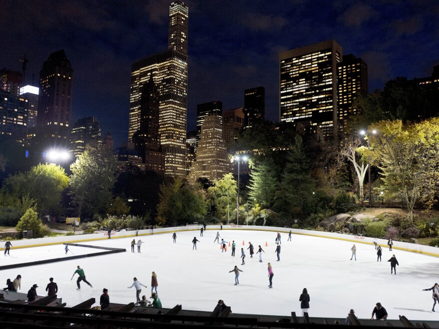 The Wollman Ice Rink in New York City's Central Park, operated by the Trump Organization, in  2016. Mayor Bill de Blasio is examining whether the city's contract with the Trump Organization can be canceled.