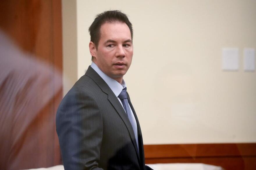 William Husel stands during a short break in his trial on Tuesday., Feb. 22, 2022 at the Franklin County Common Pleas Courthouse in Columbus, Ohio.