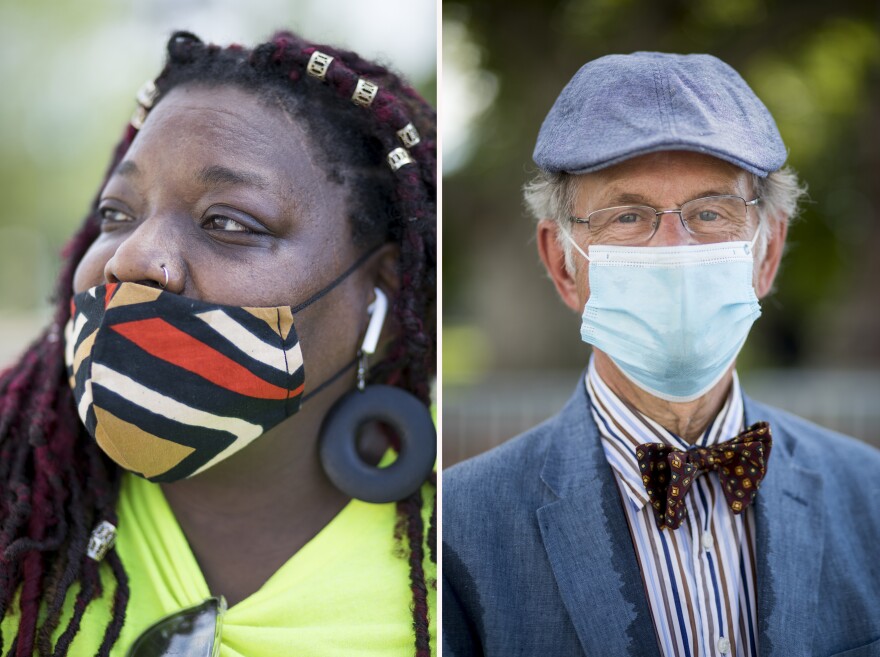 Left, Angelia Hill, of Alexandria, Va. Right, John Nash, from Aldie, Va.