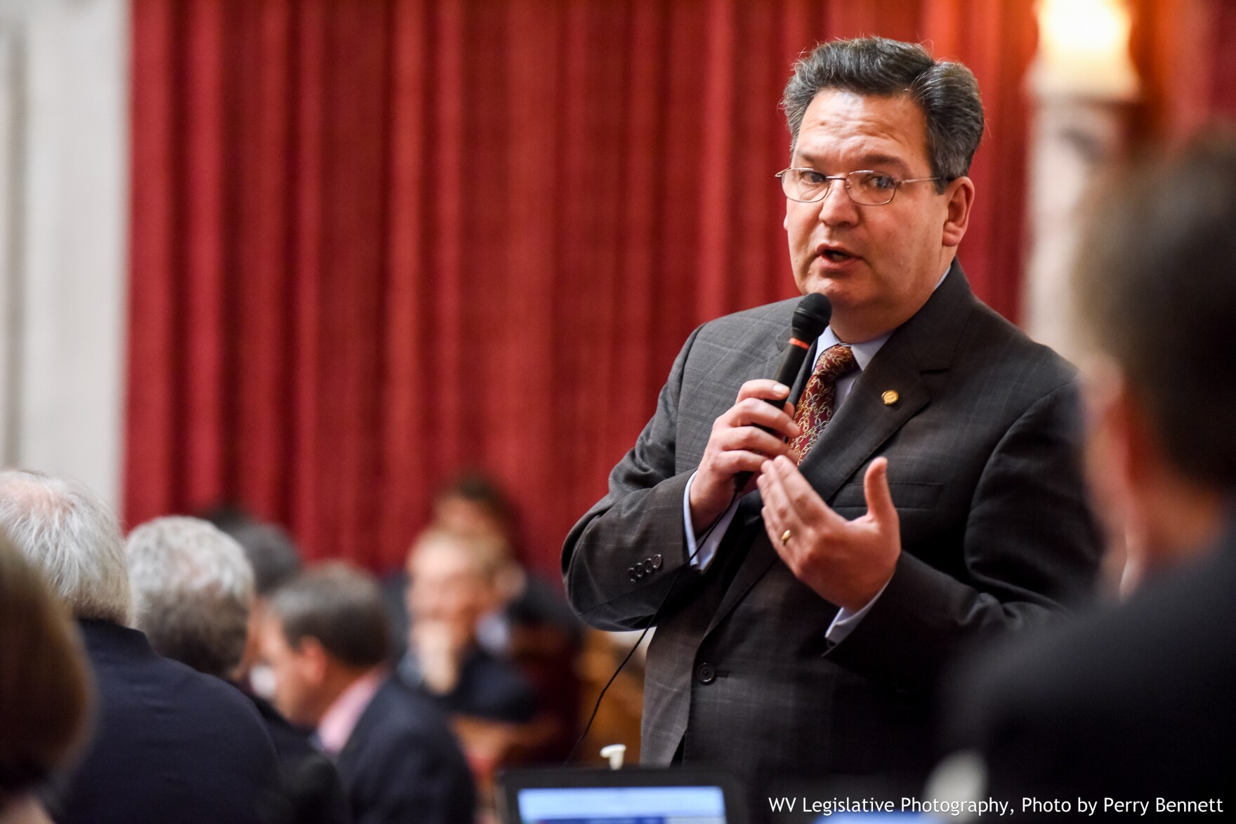 W.Va. House of Delegates Majority Whip Paul Espinosa, R-Jefferson, speaking during a floor session.