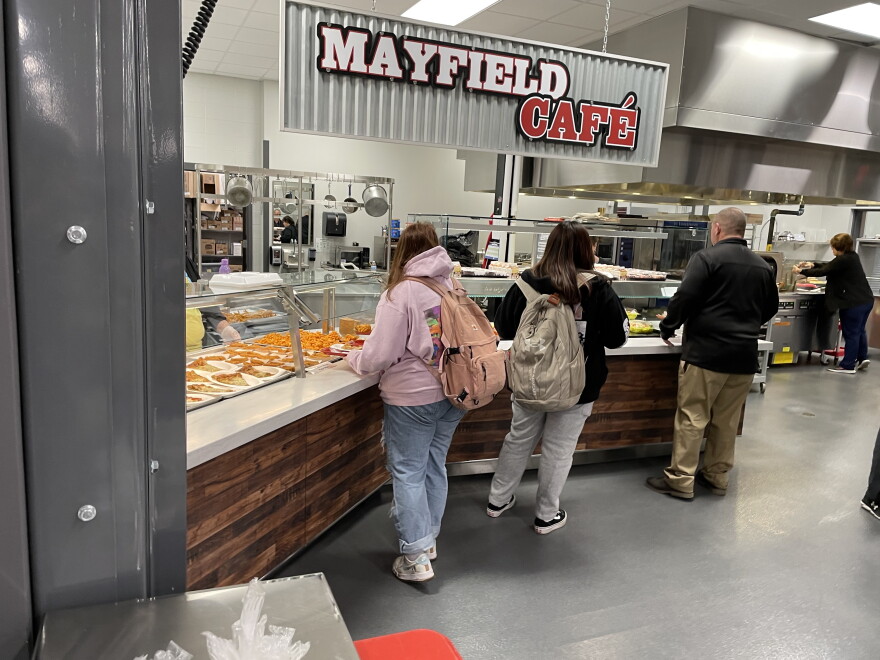 The recently renovated cafeteria inside Mayfield High School.