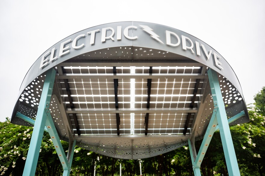Electric Drive in downtown Austin has DC Fast Charging Stations where people can charge their electric vehicles.