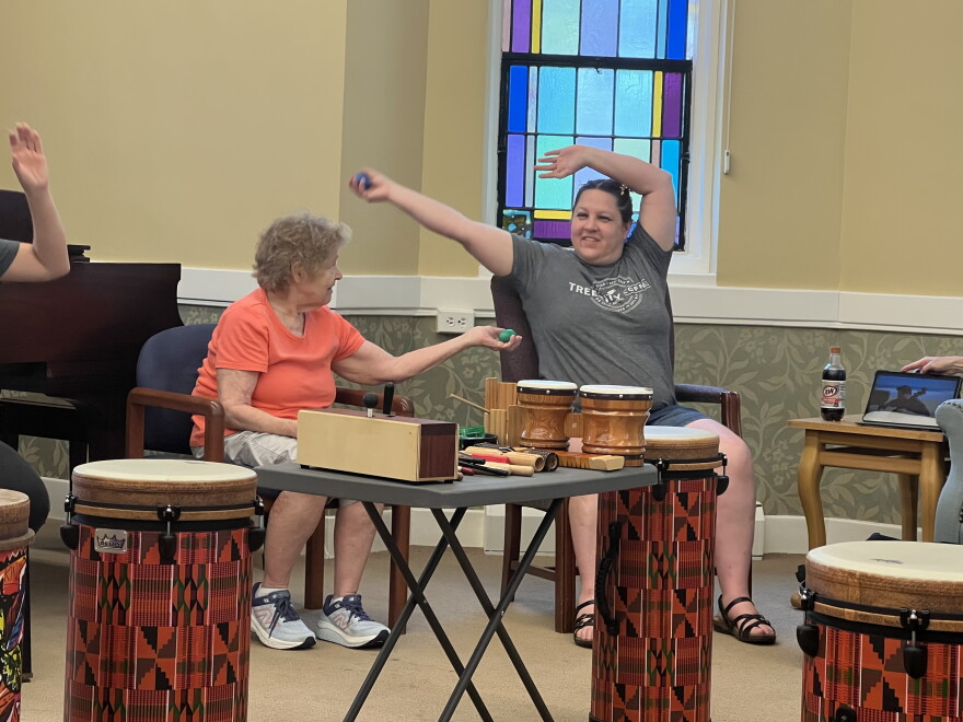 Liz and Lynn Miller enjoy spending their time together at the Wooster cafe each week. Liz Miller says it's a time when she doesn't have to feel guilty for taking a break.