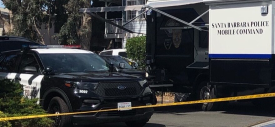 Santa Barbara Police at the scene of a nearly 12 hour standoff Tuesday. No serious injuries were reported.