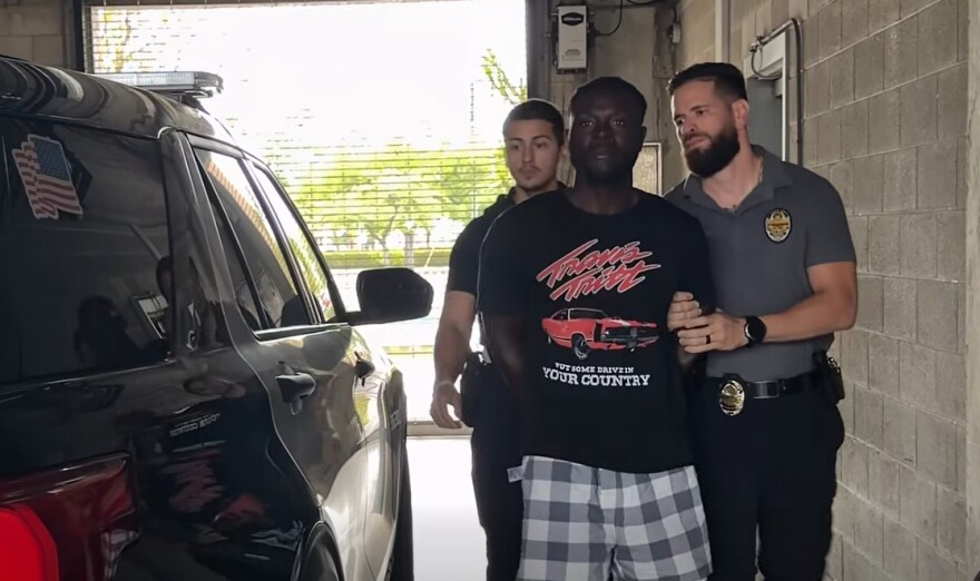 Rolbert Joachin, after his arrest in connection with the homicide of a woman in the 3500 block of Martin Luther King Jr. Boulevard.