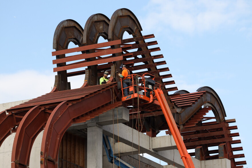 Constrution on the "Pothole of Play", the new museum wing, connecting the parking garage with the newly expanded museum building and an outdoor plaza area with playful sculptures and other elements. The new wing will house two massive exhibits dedicated to the ways that video games and technology change how we play at The Strong National Museum of Play.