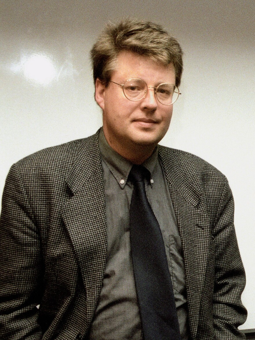 Author Stieg Larsson, shown in this 1998 photo, died in 2004 after completing three books in his "Millennium" series.