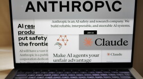 FILE - Pages from the Anthropic website and the company's logos are displayed on a computer screen in New York, Feb. 26, 2026. (AP Photo/Patrick Sison, File)