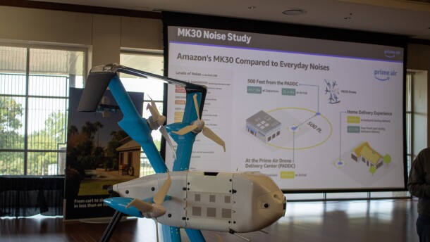 Amazon plans to launch a new drone delivery service in Waco in the near future. The new MK30 drone, which will be used in Waco, is displayed during a community event at the Waco Convention Center on Monday August 4, 2025.
