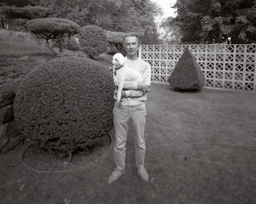 Gene poses with Missy in Marlborough, Mass., Oct. 16, 1993.