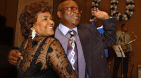 Calypso star, Slinger Francisco, otherwise known as 'The Mighty Sparrow,' right, celebrates his 70th birthday dancing calypso with Caribbean community leader Jean Alexander at a reception in his honor in the Brooklyn borough of New York, July 29, 2005.