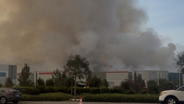A massive fire that broke out in Ontario around 12:30 a.m. on Tuesday, Apr. 7, 2027 destroyed a large Kimberly Clark warehouse. The city’s fire and police department shared that they have arrested a person suspected of arson for igniting the blaze.