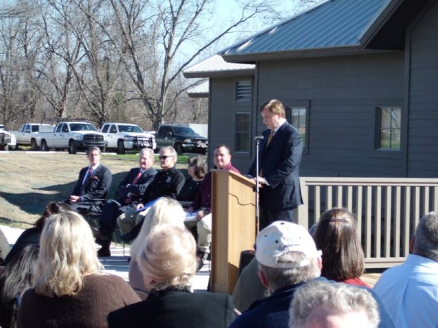 U.S. Rep. John Fleming (R-Shreveport) speaks at the ribbon cutting ceremony for the Red River National Wildlife Refuge's $3.8 million visitor and education center.