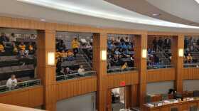 Dozens of immigration advocates sit in on the House Judiciary Committee hearing amendments of House Bill 9, the Immigrant Safety Act.