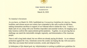 President Trump's letter to U.S. governors about the coronavirus.