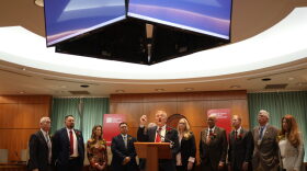 New Mexico Senate Minority Leader Bill Sharer (R-Farmington), pictured on Jan. 20, 2026, called for Rep. Andrea Romero (D-Santa Fe) to step down from the Epstein “truth commission” and the state Legislature amid allegations that she violated state law by working for a local prosecutor’s office.