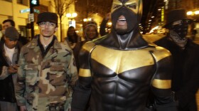 <p>Phoenix Jones on the streets of Seattle back in February.</p>