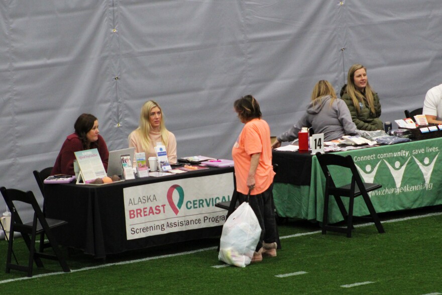 Representatives from the Alaska Breast and Cervical Screening Assistance Program participate in Project Homeless Connect on Tuesday, Jan. 27, 2026 in Soldotna, Alaska.