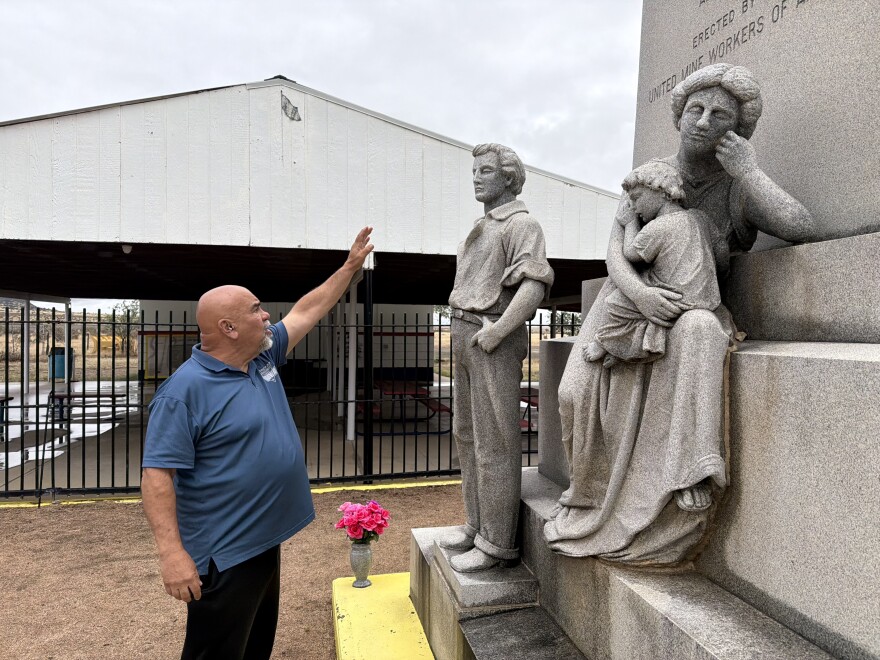Bob Butero describing the Ludlow Massacre memorial and the significance of its history.